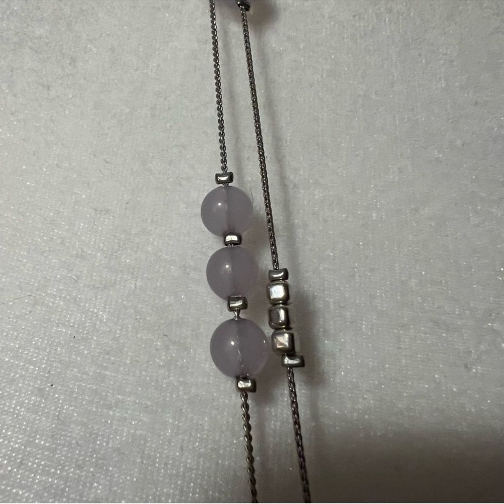 New York & Company Double Strand Layered Purple Beaded Necklace View 6
